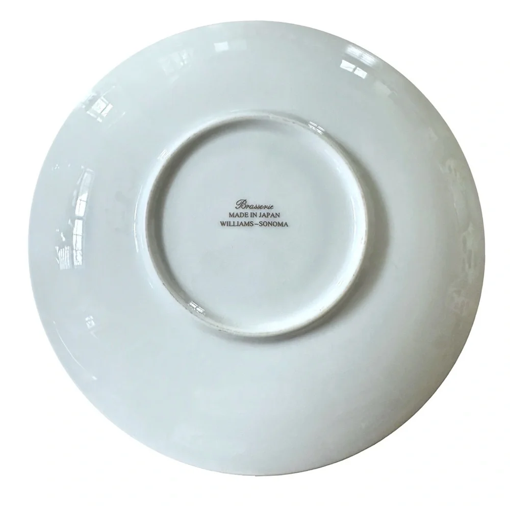 Williams Sonoma Brassiere White Porcelain Platinum Trim Cup & Saucer